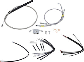 Burly Brand Stainless Steel Control Kit For 16" Gorilla Handlebars Apehanger Cable/Line Kits Burly Brand