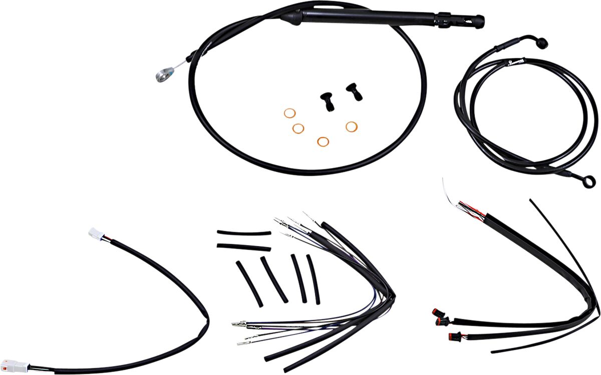 Burly Brand Cntrl Kit 14 Gorilla Blk CLUTCH & BRAKE CABLE/HOSE KITS Burly Brand