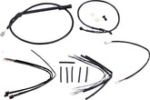 Burly Brand Black Vinyl Jail Bar Cable Kit For 12" Handlebars Apehanger Cable/Line Kits Burly Brand