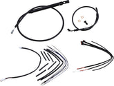 Burly Brand Black Vinyl Jail Bar Cable Kit For 14" Handlebars Apehanger Cable/Line Kits Burly Brand