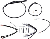 Burly Brand Complete Black Vinyl Handlebar Cable/Brake Line Kit For 12" Ape Hanger Handlebars Apehanger Cable/Line Kits Burly Brand