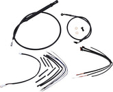 Burly Brand Complete Black Vinyl Handlebar Cable/Brake Line Kit For 14" Ape Hanger Handlebars Apehanger Cable/Line Kits Burly Brand