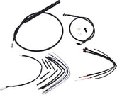 Complete Black Vinyl Handlebar Cable/Brake Line Kit For 16" Ape Hanger Handlebars Burly Brand Default Title