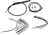 Burly Brand Black Vinyl Jail Bar Cable Kit For 12" Handlebars Brake & Clutch Lines Burly Brand