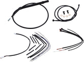 Burly Brand Black Vinyl Jail Bar Cable Kit For 14" Handlebars Brake & Clutch Lines Burly Brand