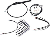 Complete Black Vinyl Handlebar Cable/Brake Line Kit For 12" Ape Hanger Handlebars Burly Brand Default Title