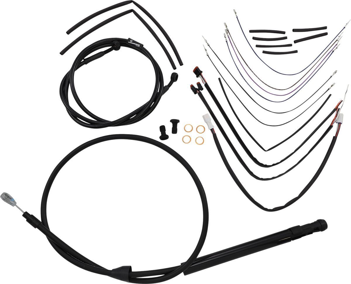 Burly Brand Cntrl Kit Fx 14 Ape Blk CLUTCH & BRAKE CABLE/HOSE KITS Burly Brand