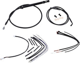 Burly Brand Complete Black Vinyl Handlebar Cable/Brake Line Kit For 16" Ape Hanger Handlebars Brake & Clutch Lines Burly Brand