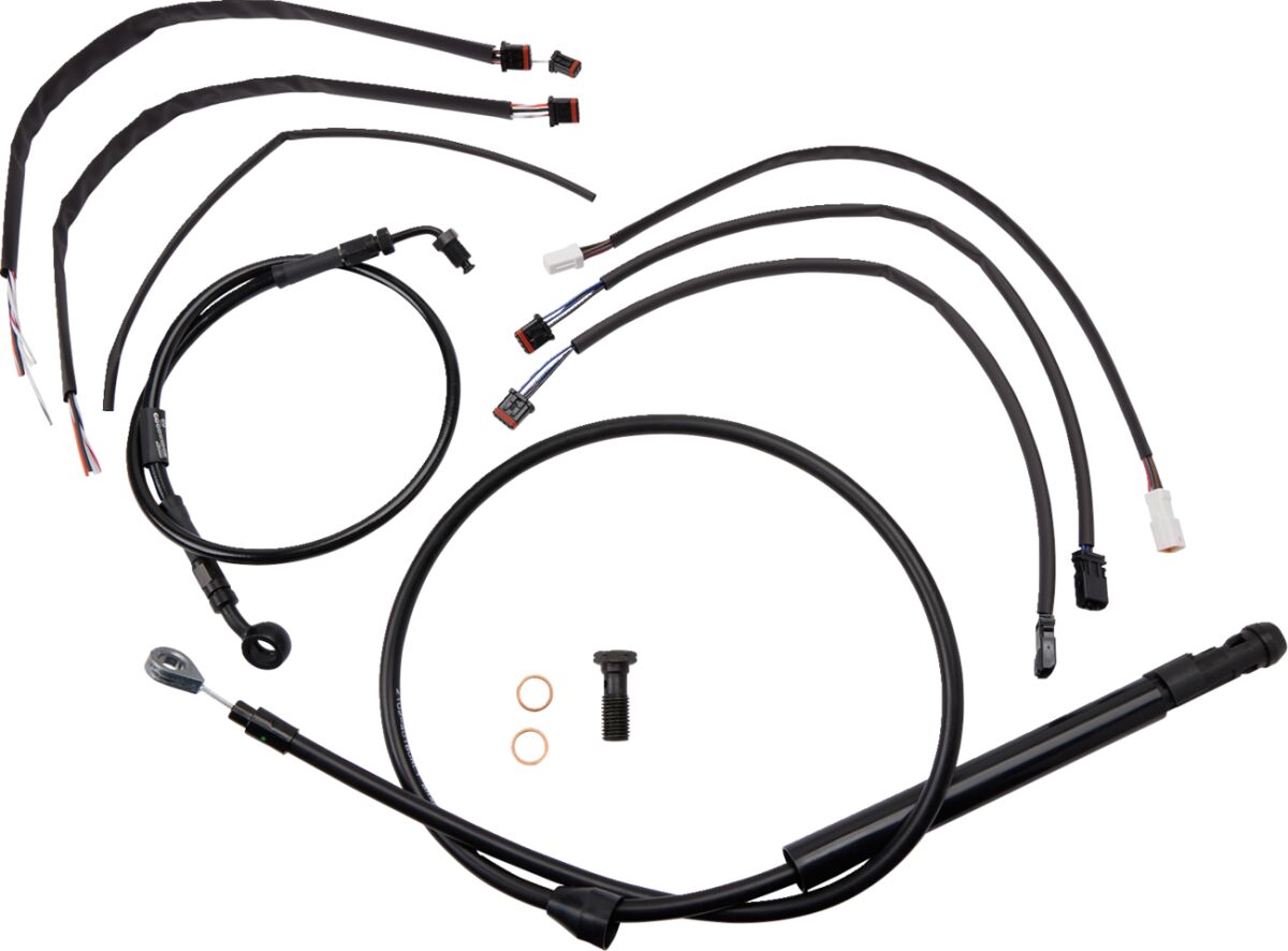 Black Vinyl Jail Bar Cable Kit For 12" Handlebars Burly Brand Default Title