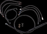 Burly Brand Black Vinyl Jail Bar Cable Kit For 14" Handlebars Apehanger Cable/Line Kits Burly Brand