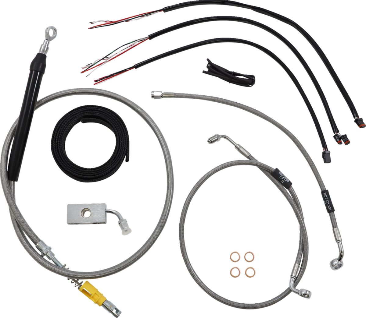 La Choppers Cabl Kt Cc 16"Abs Sftl18+ Brake & Clutch Lines La Choppers