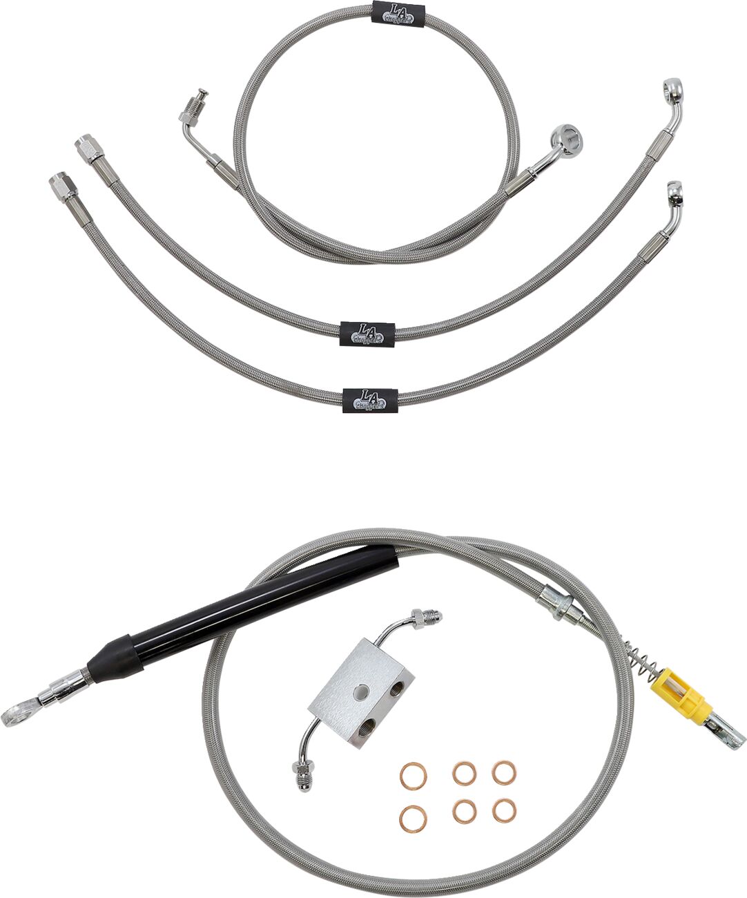 La Choppers Cabl Kt C Dd Ab 13"Sft18+ Brake & Clutch Lines La Choppers