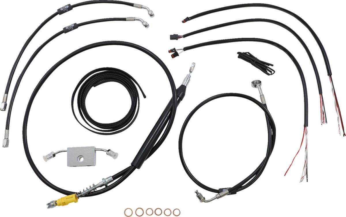 La Choppers Cabl Kt Cb D Ab 19"Sft18+ Brake & Clutch Lines La Choppers