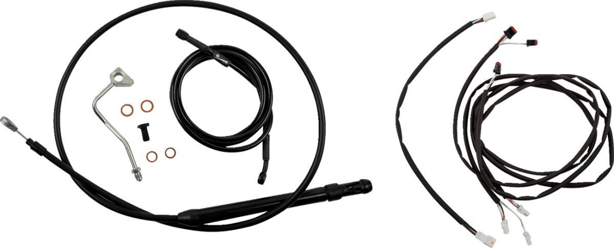 Burly Brand Cntrl Kit 14 Gorilla Blk Apehanger Cable/Line Kits Burly Brand