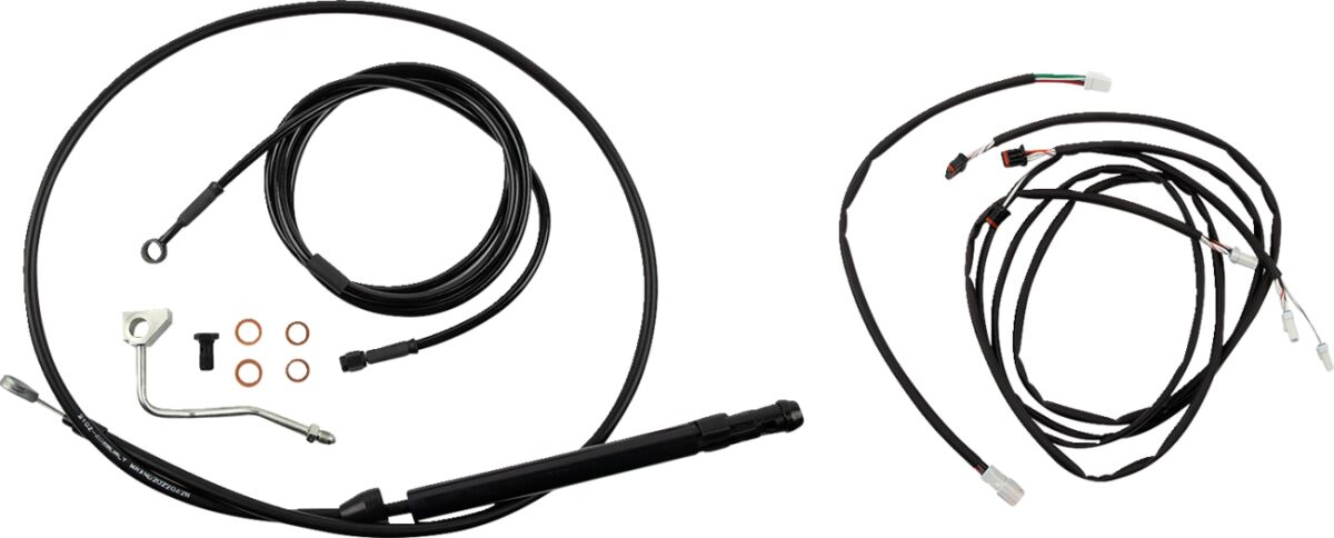 Burly Brand Cntrl Kit 18 Gorilla Blk Apehanger Cable/Line Kits Burly Brand