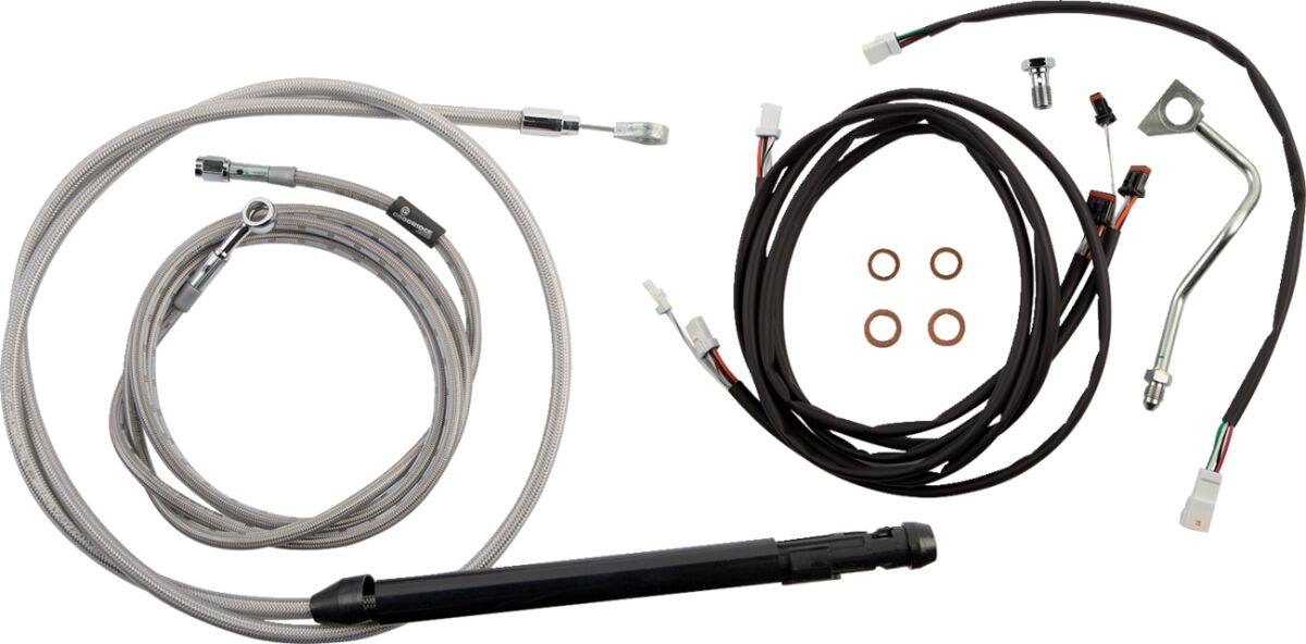 Burly Brand Cntrl Kit 18 Gorilla Ss Apehanger Cable/Line Kits Burly Brand