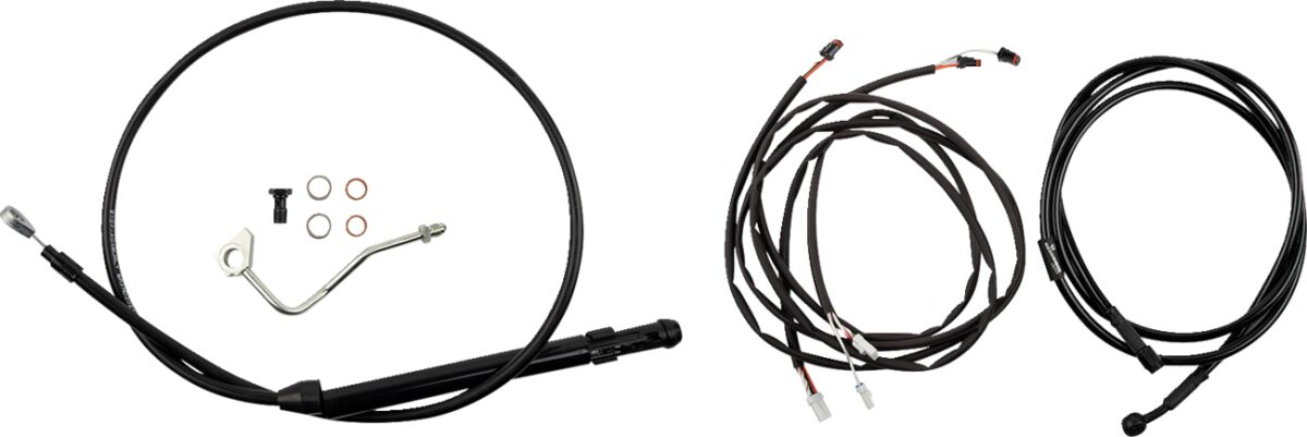 Burly Brand Cntrl Kit 13 Bagger Blk Apehanger Cable/Line Kits Burly Brand
