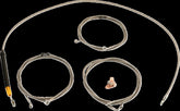 La Choppers Handlebar Cable/Brake Line Kit Stock Ape Hanger Handlebars Stainless Steel Brake & Clutch Lines La Choppers