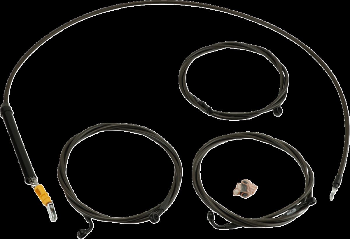 La Choppers Handlebar Cable/Brake Line Kit Stock Ape Hanger Handlebars Midnight Brake & Clutch Lines La Choppers