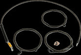 La Choppers Handlebar Cable/Brake Line Kit Stock Ape Hanger Handlebars Midnight Brake & Clutch Lines La Choppers