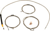 La Choppers Handlebar Cable/Brake Line Kit 15" 17" Ape Hanger Handlebars Stainless Steel Brake & Clutch Lines La Choppers