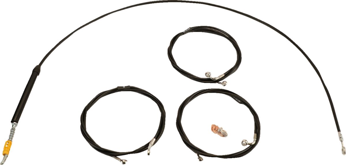 La Choppers Handlebar Cable/Brake Line Kit 15" 17" Ape Hanger Handlebars Black Vinyl Brake & Clutch Lines La Choppers