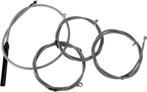 La Choppers Handlebar Cable/Brake Line Kit Complete Stock Handlebars Stainless Brake & Clutch Lines La Choppers