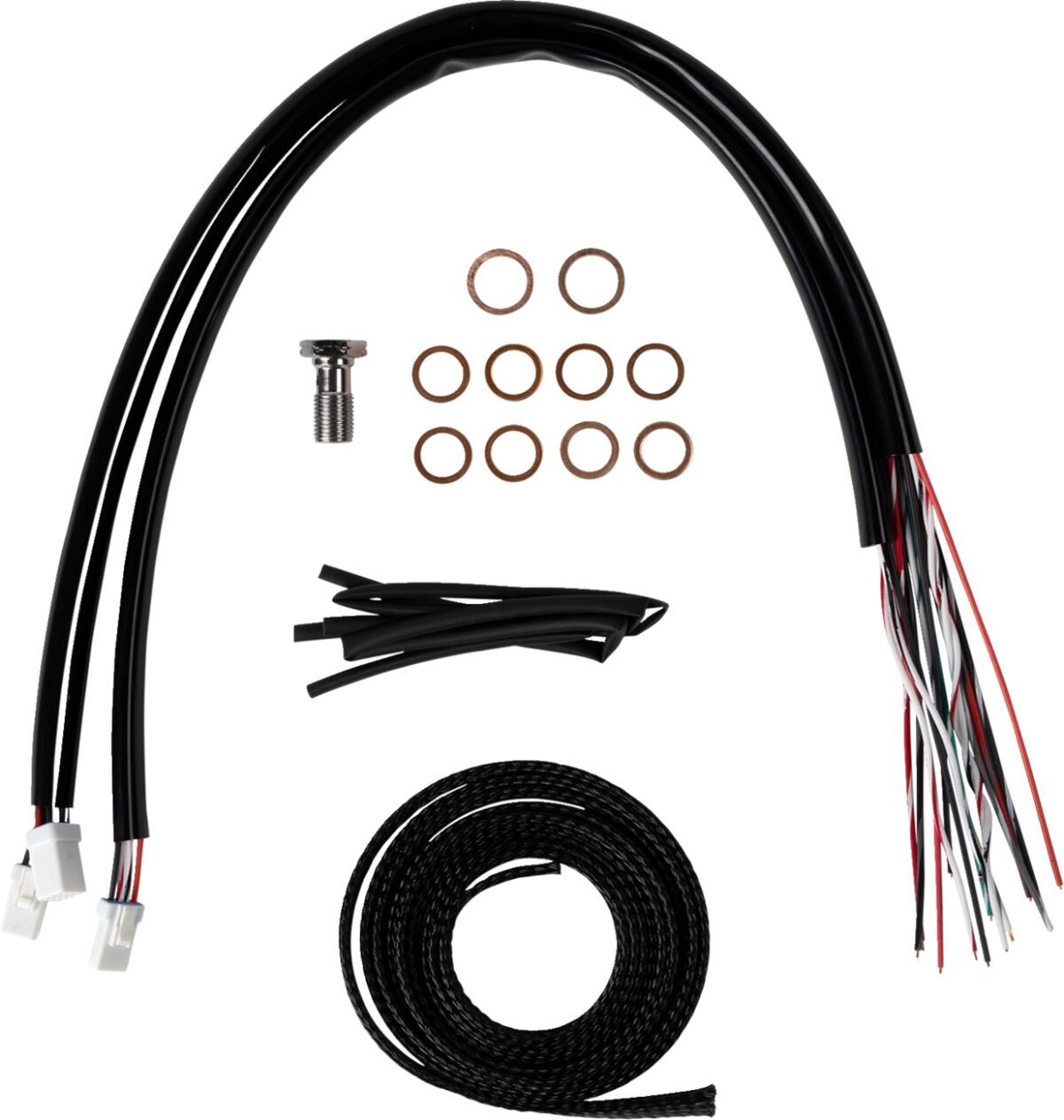La Choppers Handlebar Cable/Brake Line Kit Complete Stock Handlebars Stainless Brake & Clutch Lines La Choppers