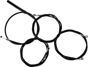 La Choppers Handlebar Cable/Brake Line Kit Complete Stock Handlebars Black Vinyl Brake & Clutch Lines La Choppers