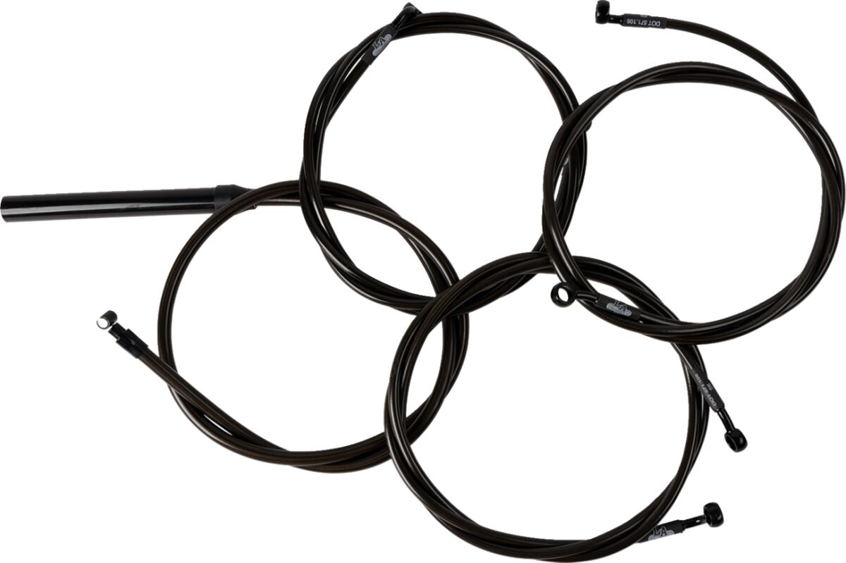 La Choppers Handlebar Cable/Brake Line Kit Complete Stock Handlebars Midnight Brake & Clutch Lines La Choppers