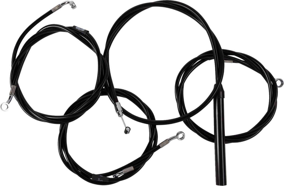 La Choppers Handlebar Cable/Brake Line Kit Complete 12" 14" Handlebars Black Vinyl Brake & Clutch Lines La Choppers