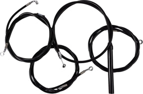 La Choppers Handlebar Cable/Brake Line Kit Complete 12" 14" Handlebars Black Vinyl Brake & Clutch Lines La Choppers