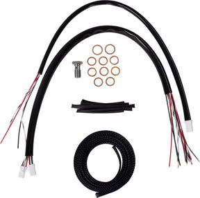 La Choppers Handlebar Cable/Brake Line Kit Complete 12" 14" Handlebars Black Vinyl Brake & Clutch Lines La Choppers