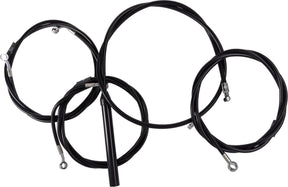 La Choppers Handlebar Cable/Brake Line Kit Complete 15" 17" Handlebars Black Vinyl Brake & Clutch Lines La Choppers