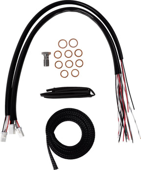 La Choppers Handlebar Cable/Brake Line Kit Complete 15" 17" Handlebars Black Vinyl Brake & Clutch Lines La Choppers
