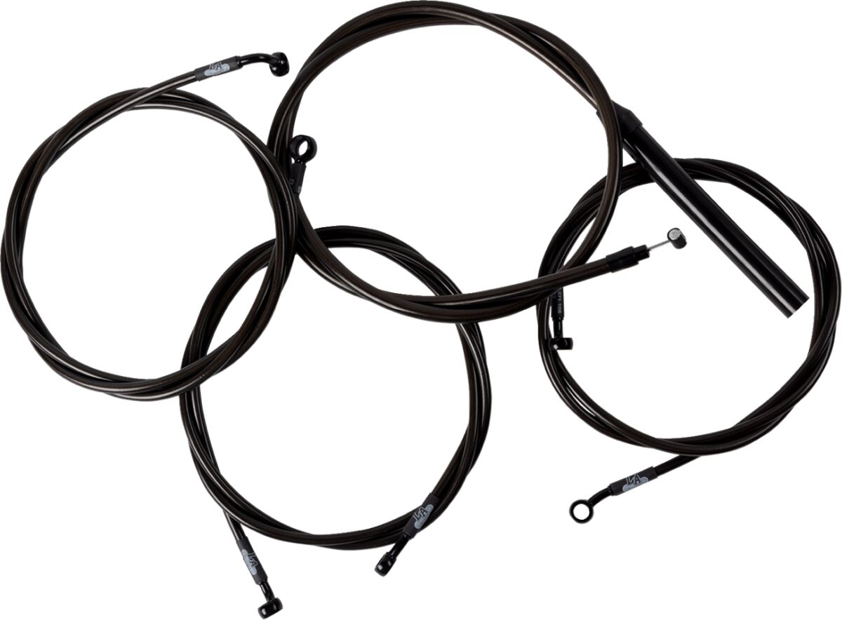 La Choppers Handlebar Cable/Brake Line Kit Complete 15" 17" Handlebars Midnight Brake & Clutch Lines La Choppers