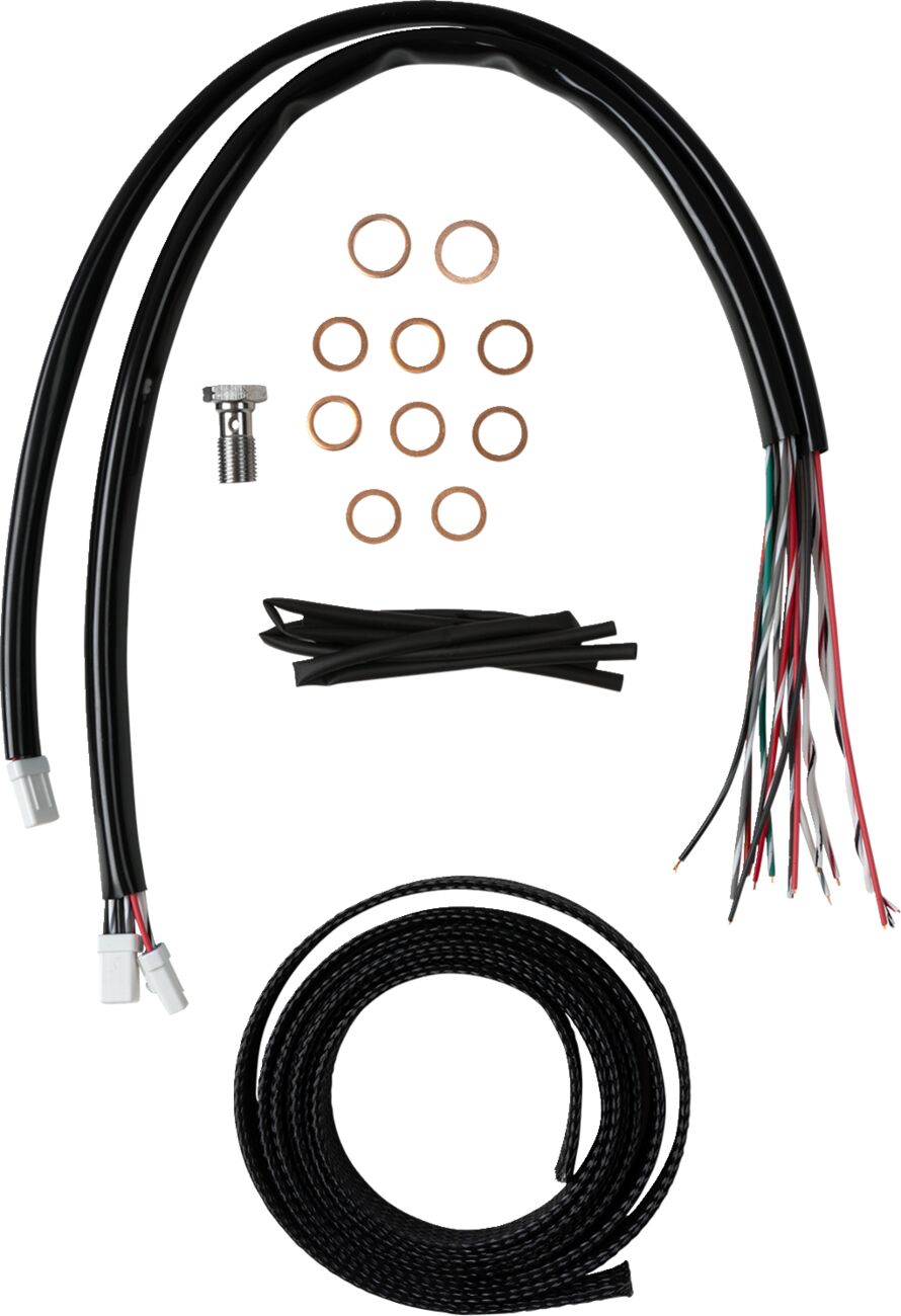 La Choppers Handlebar Cable/Brake Line Kit Complete 18" 20" Handlebars Black Vinyl Brake & Clutch Lines La Choppers