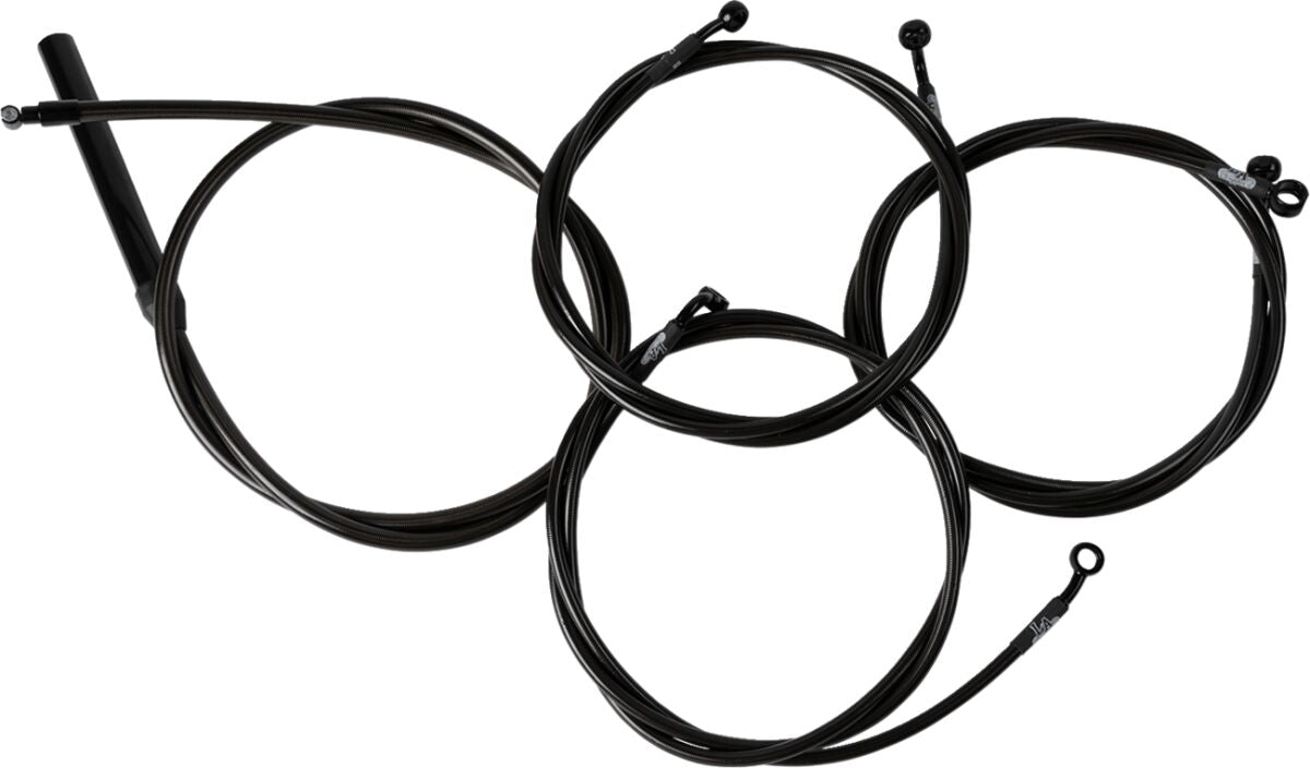 La Choppers Handlebar Cable/Brake Line Kit Complete 18" 20" Handlebars Midnight Brake & Clutch Lines La Choppers