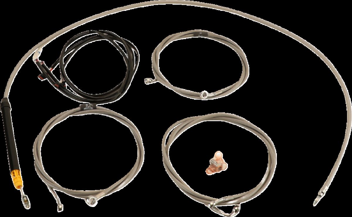 La Choppers Cable Kit Stock Handlebars Stainless Brake & Clutch Lines La Choppers