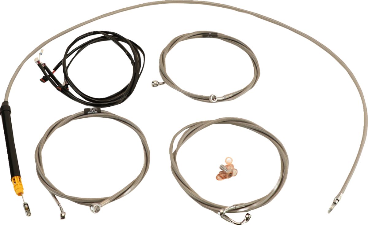 La Choppers Cable Kit 12" 14" Handlebars Stainless Brake & Clutch Lines La Choppers