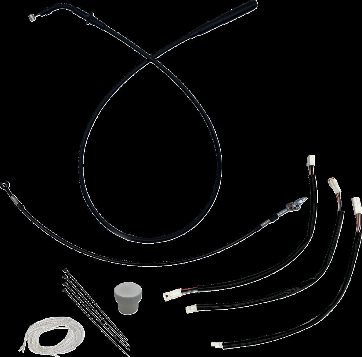 Fat Baggers Inc. Ez Install Kt H Bar Plus 4" Flhx, Flhxse Black Brake & Clutch Lines Fat Baggers Inc.