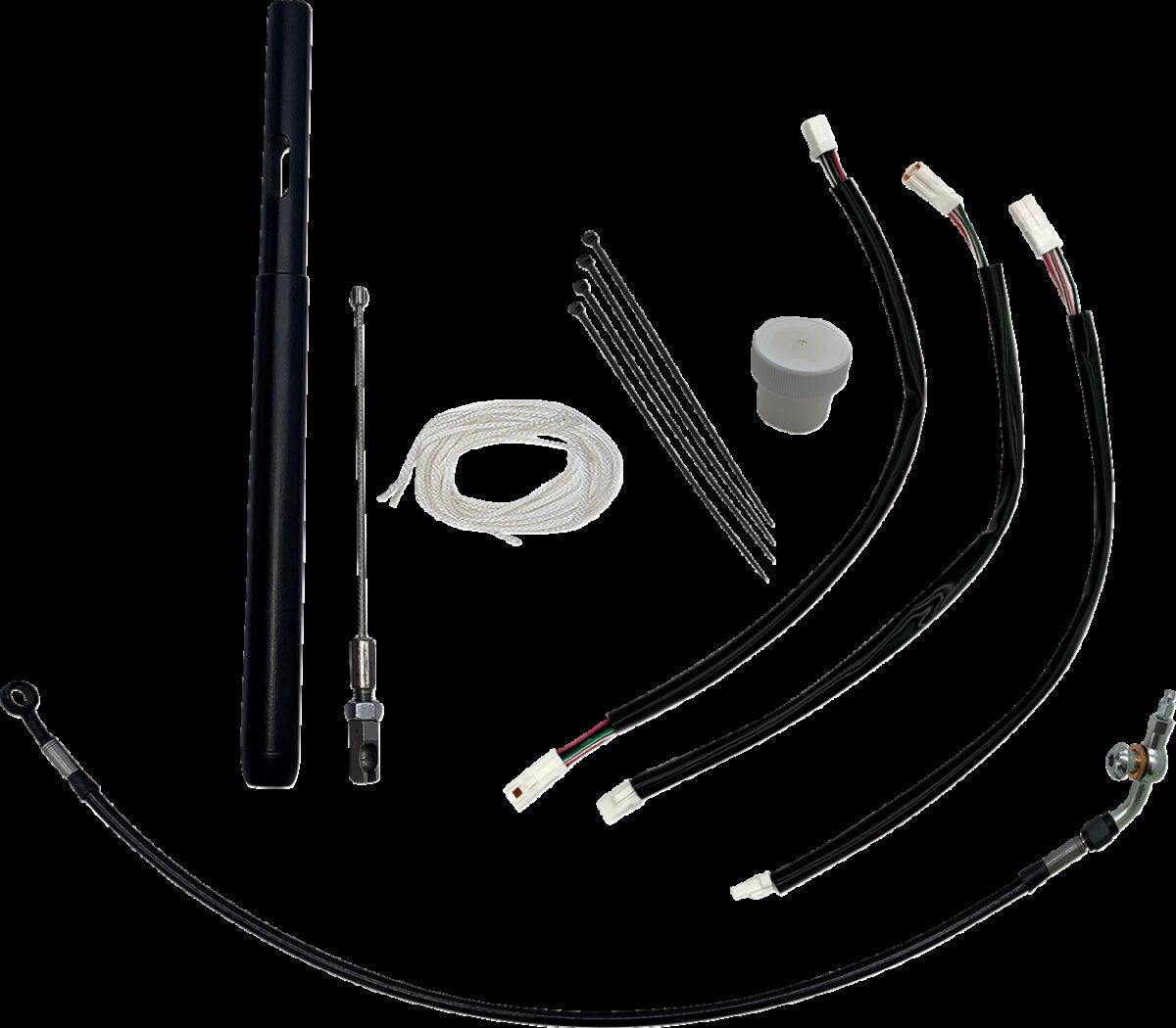 Fat Baggers Inc. H Bar Extensions, Wire, Cltch, Brk Plus 4" Fltr, Fltrse Blk Brake & Clutch Lines Fat Baggers Inc.