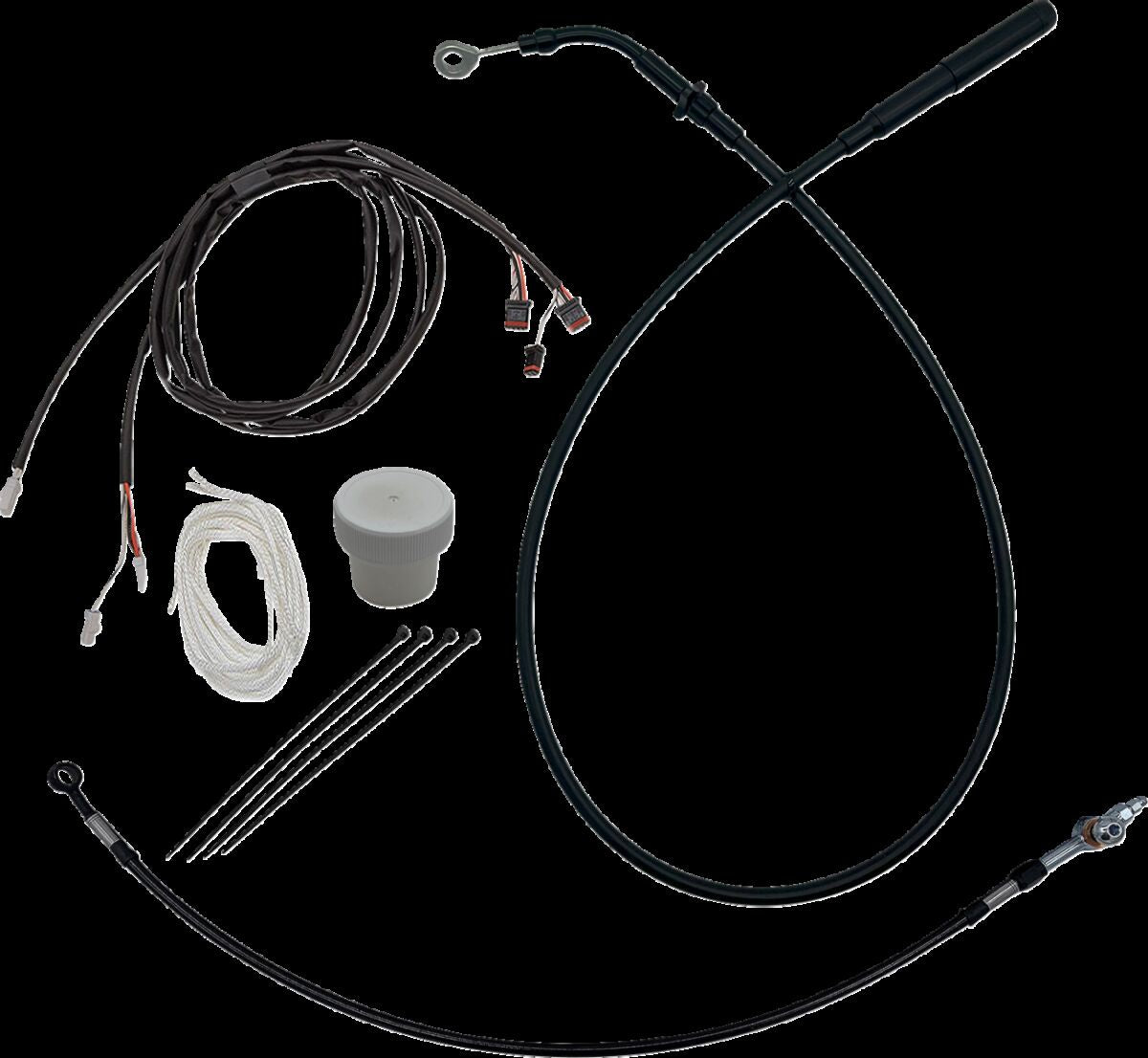 Fat Baggers Inc. Ez Install Kt H Bar Plus 4" Flht, Flhx Models 21 23 Blk Brake & Clutch Lines Fat Baggers Inc.