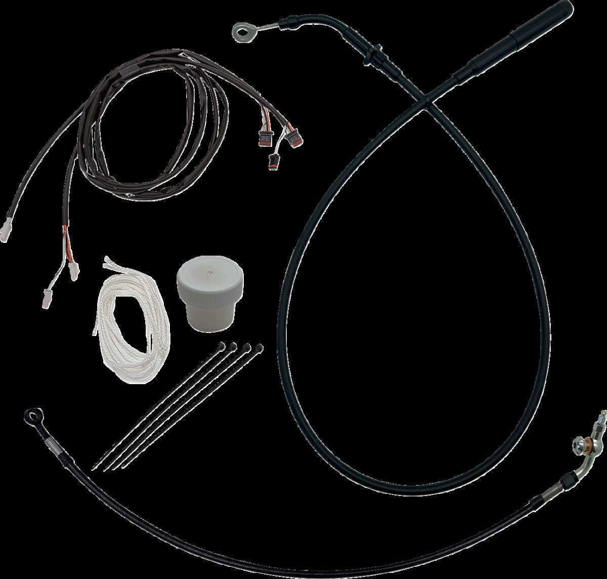 Fat Baggers Inc. Ez Install Kt H Bar Plus 8" Fltr Models 21 23 Blk Brake & Clutch Lines Fat Baggers Inc.