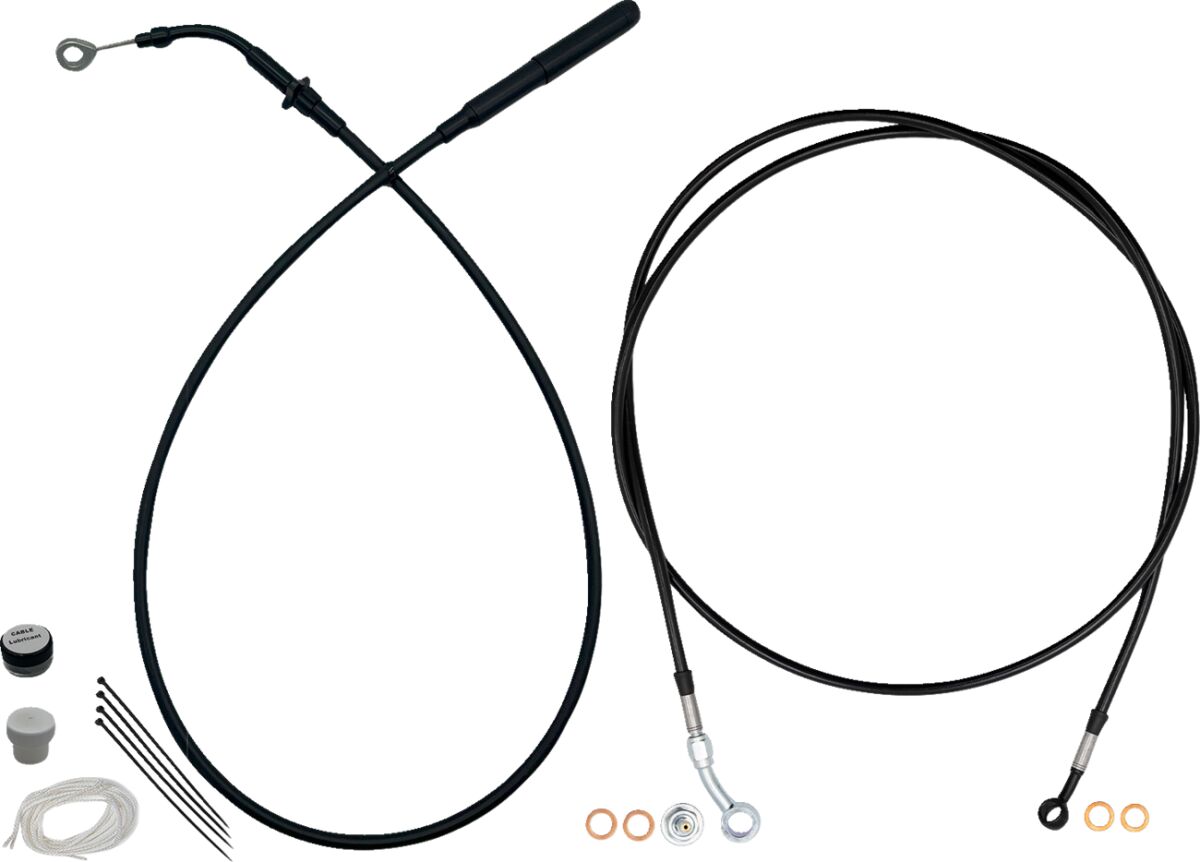 Fat Baggers Inc. Ez Kt Full Len 14 Bars Bk Viny CLUTCH & BRAKE CABLE/HOSE KITS Fat Baggers Inc.
