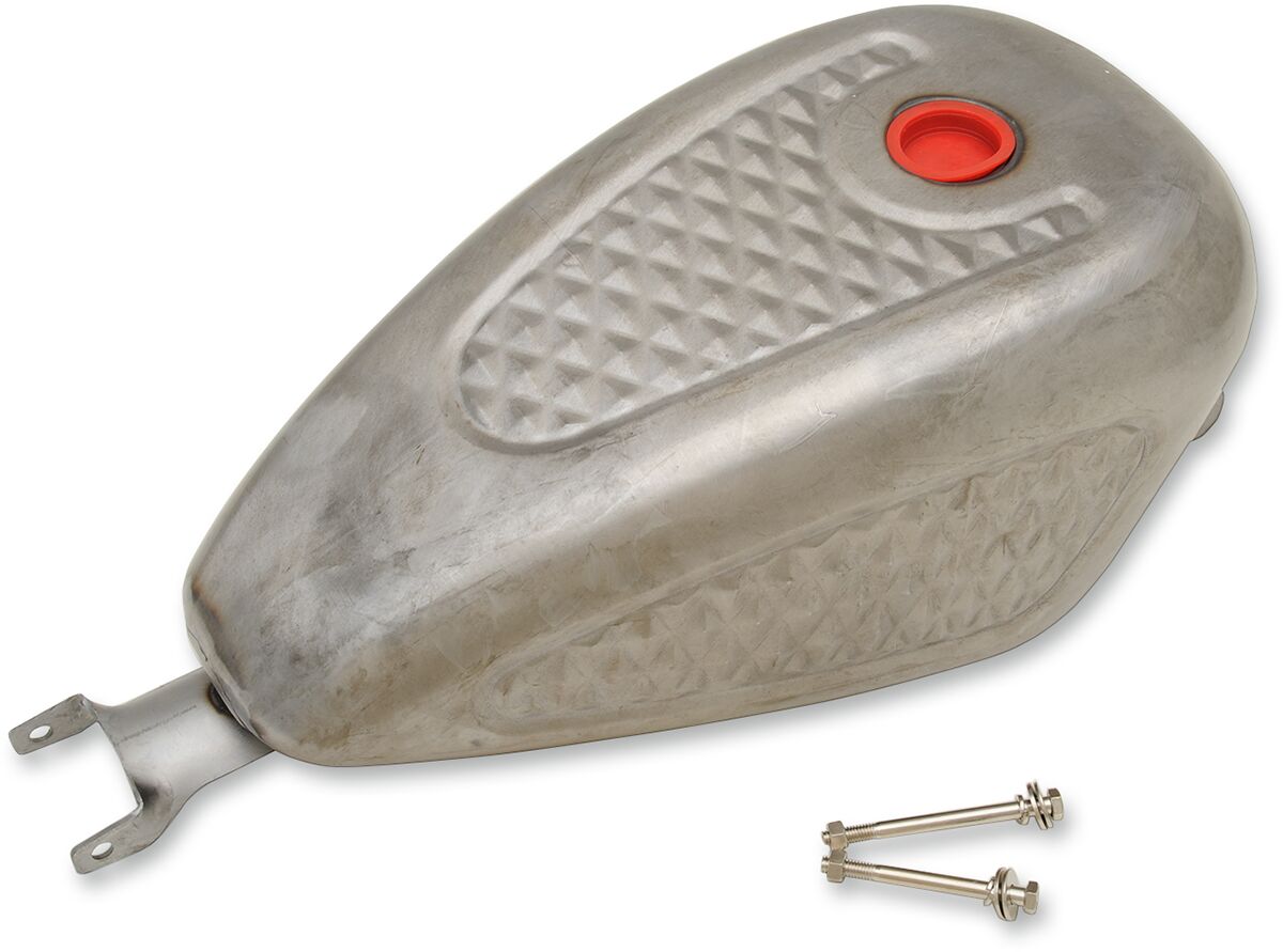 Drag Specialties Tank Gas Custom 3 Gallon Diamond Pattern Raw Gas Tank Drag Specialties