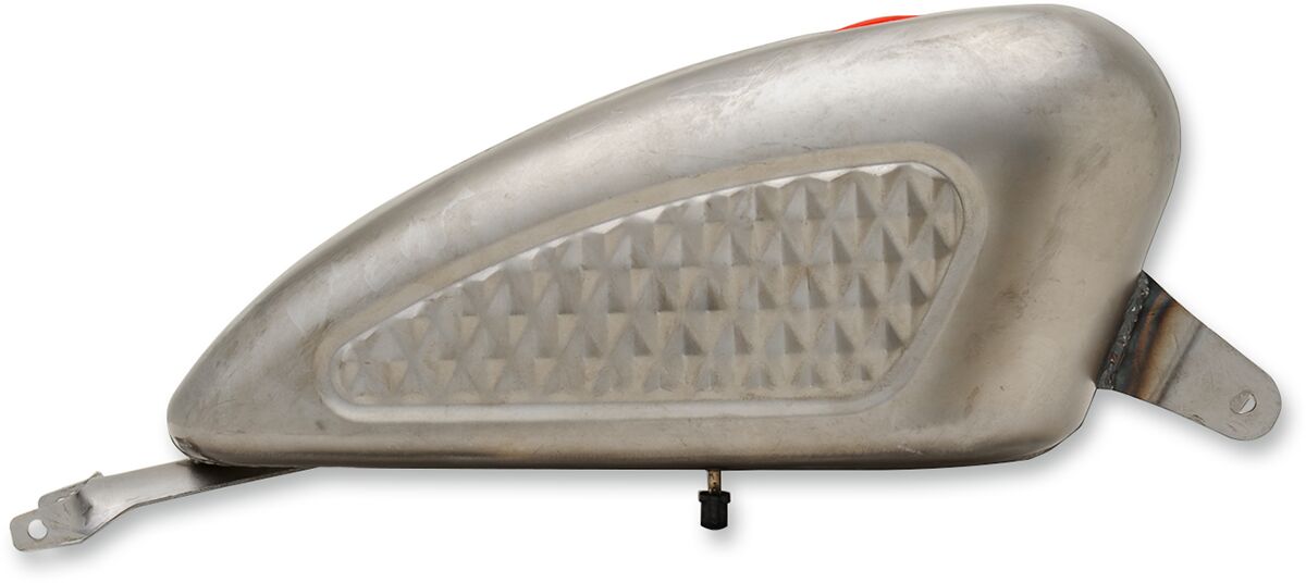Drag Specialties Tank Gas Custom 3 Gallon Diamond Pattern Raw Gas Tank Drag Specialties