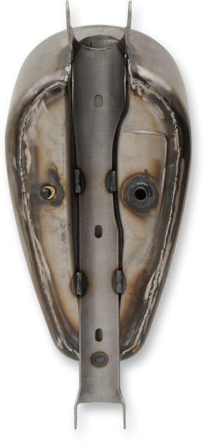 Drag Specialties Tank Gas Custom 3 Gallon Diamond Pattern Raw Gas Tank Drag Specialties