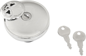 Drag Specialties Cap Vnt W/Lock Skl Chr Gas Cap Drag Specialties