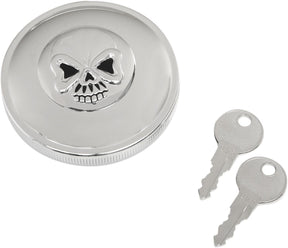 Drag Specialties Cap N Vnt W/Lock Skl Chr Gas Cap Drag Specialties
